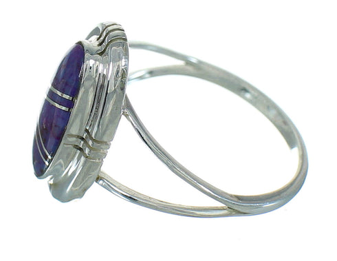 Southwestern Magenta Turquoise And Genuine Sterling Silver Ring Size 5-1/2 YX89469